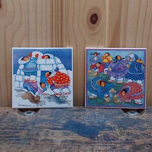 Vintage art tiles by Barbara Lavalee
